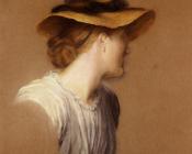 乔治费德里科沃茨 - Portrait Of The Artists Wife Mary